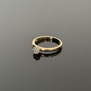 18838 bague fleur diamants or jaune 18K