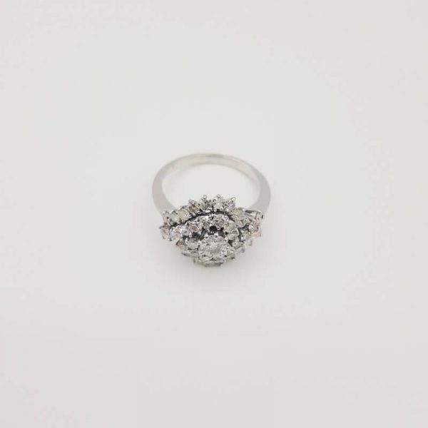 Bague Or Blanc sertissage étoile diamant - bijoudoccasion.com