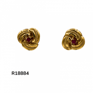 Boucles d'Oreilles Rubis Or jaune 18K - bijoudoccasion.com