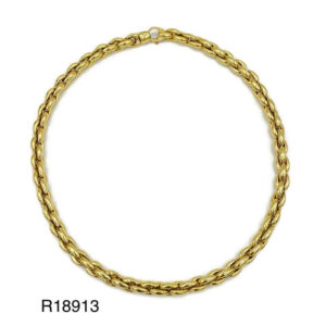 Collier Maille Grain De Riz Or Jaune 18K