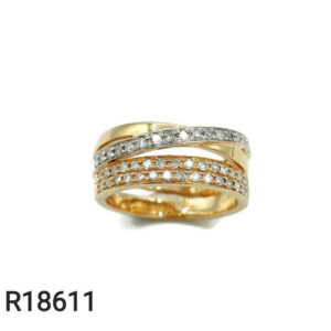 Bague 3 anneaux et diamants