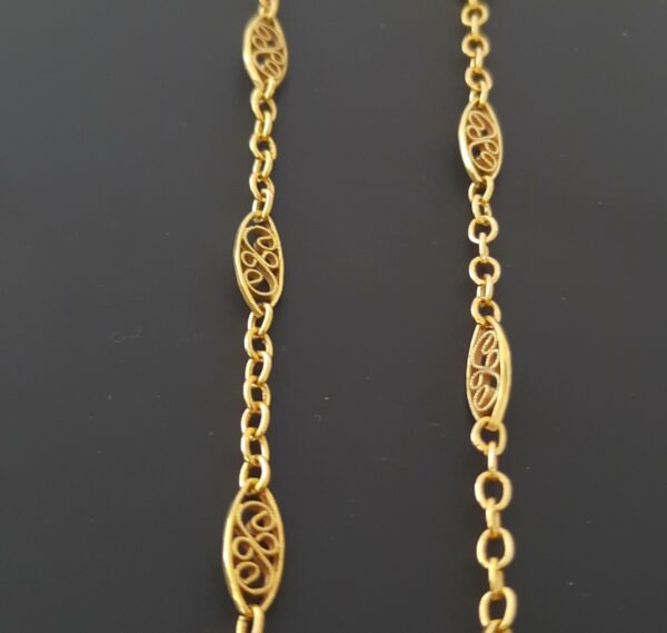 Collier or jaune maille filigrane