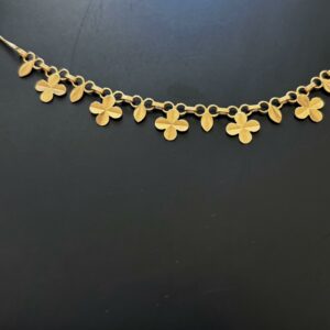 Collier Trèfle or jaune maille gourmette