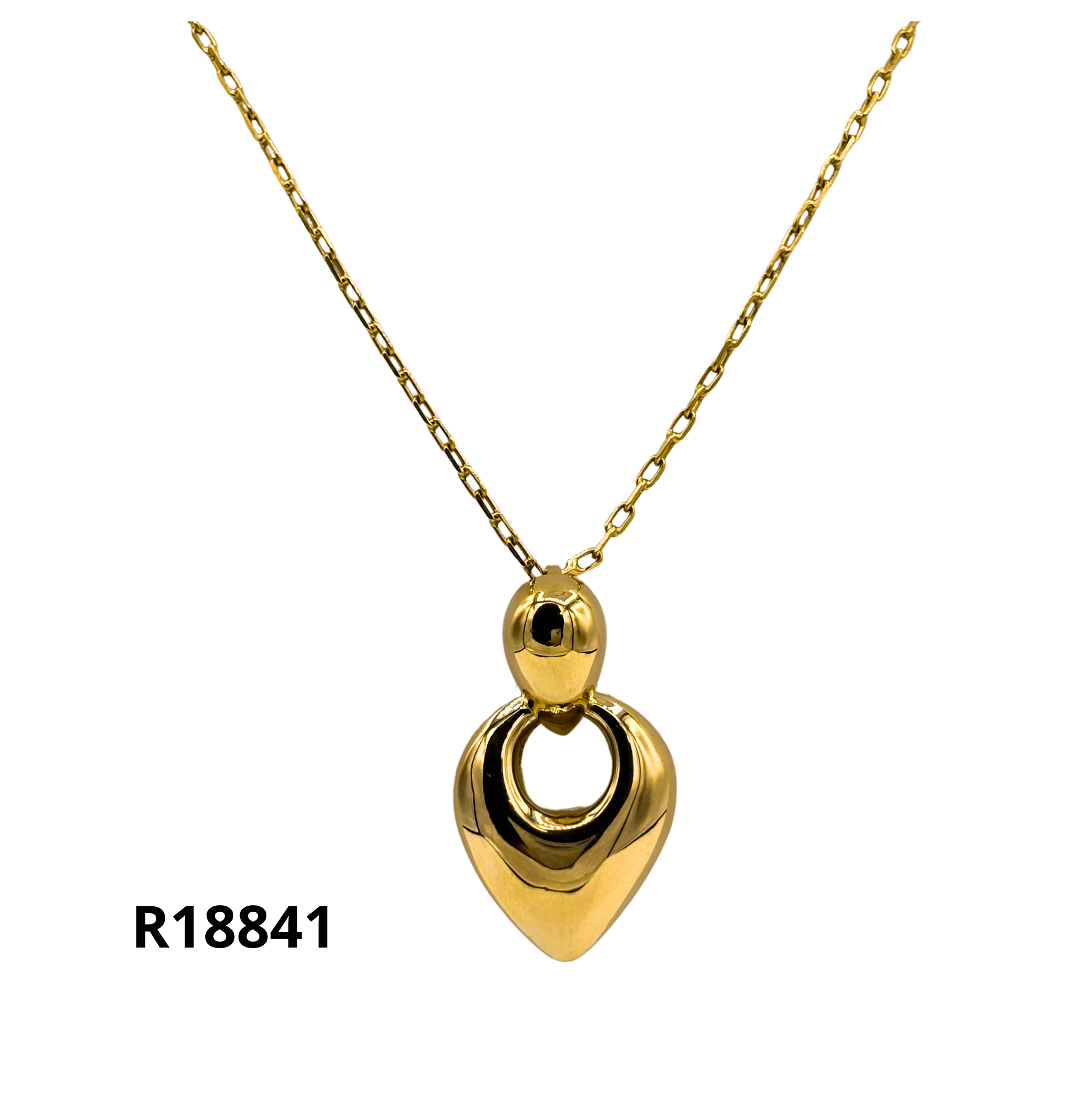 Chaine Pendentif Coeur Maille Forçat Or Jaune