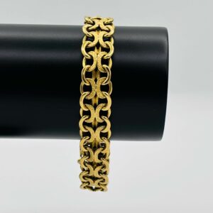 Bracelet Maille Guillochée Or Jaune 18K