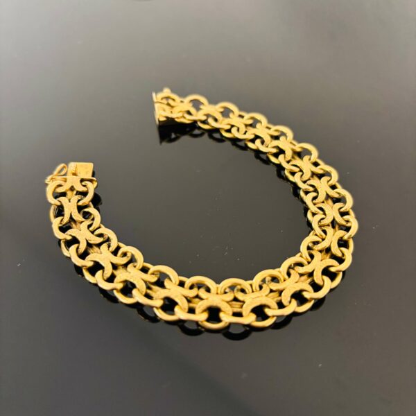 Bracelet Maille Guillochée Or Jaune 18K