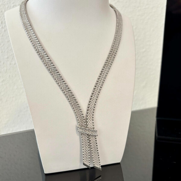 Collier noeud or blanc