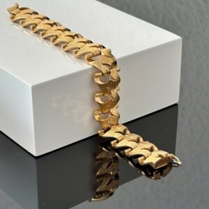 Bracelet manchette maille fantaisie Or Jaune