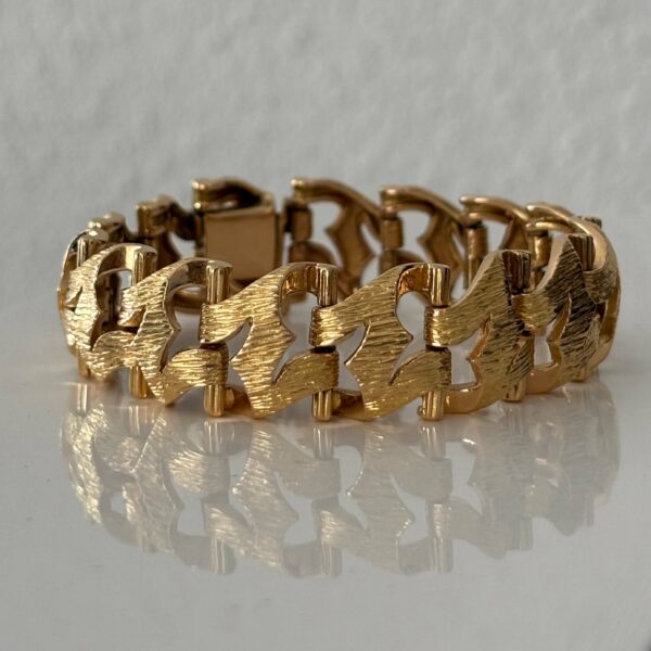 bracelet manchette maille fantaisie Or jaune