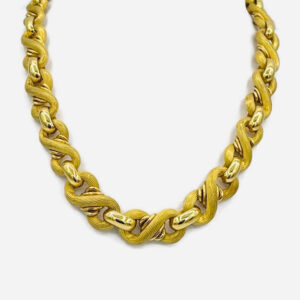 Collier maille en huit or jaune