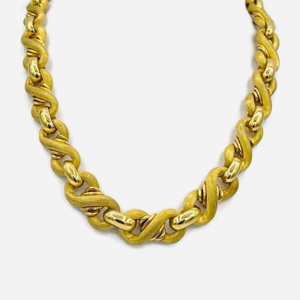 Collier maille en huit or jaune