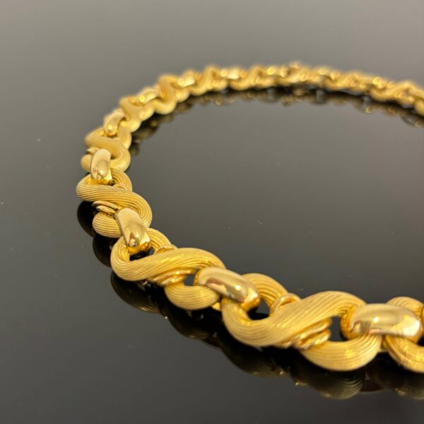 Collier maille en huit or jaune-