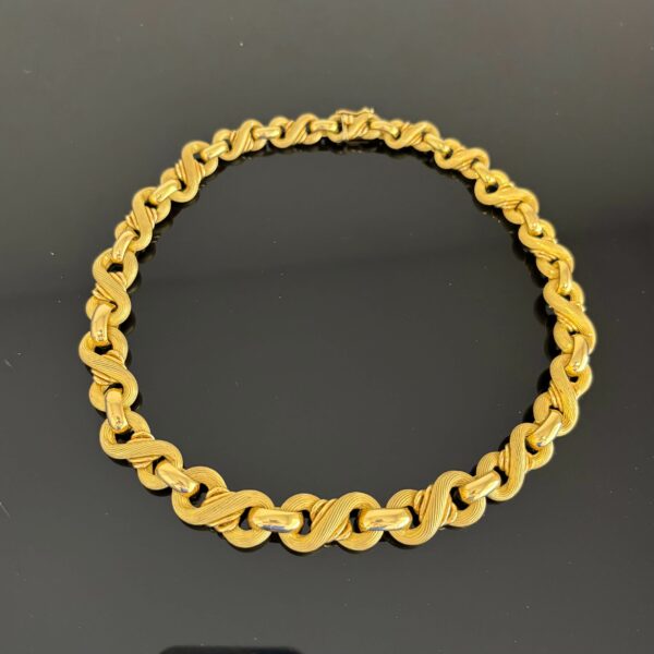 Collier maille en huit or jaune