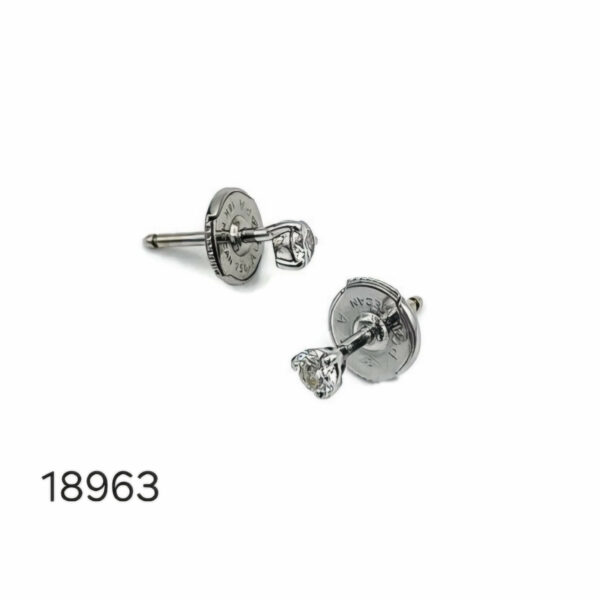 Boucles d'oreilles or blanc diamant