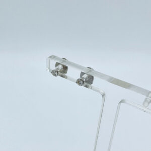 boucles d'oreilles or blanc diamant