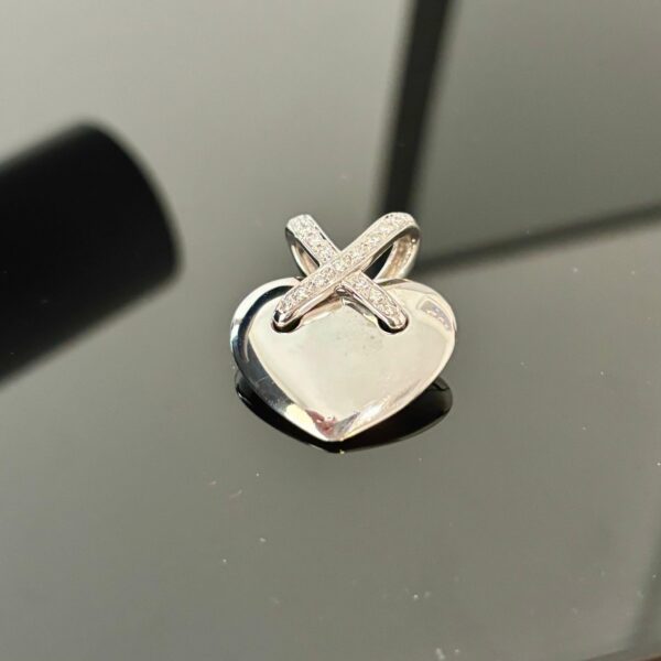pendentif chaumet or blanc diamants
