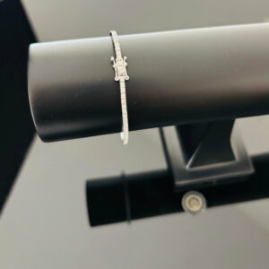 Bracelet Or Blanc Rivière De Diamants Style Tennis