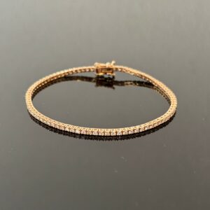 Bracelet Diamants Tennis Or Rose