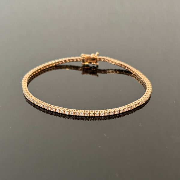 Bracelet Diamants Tennis Or Rose