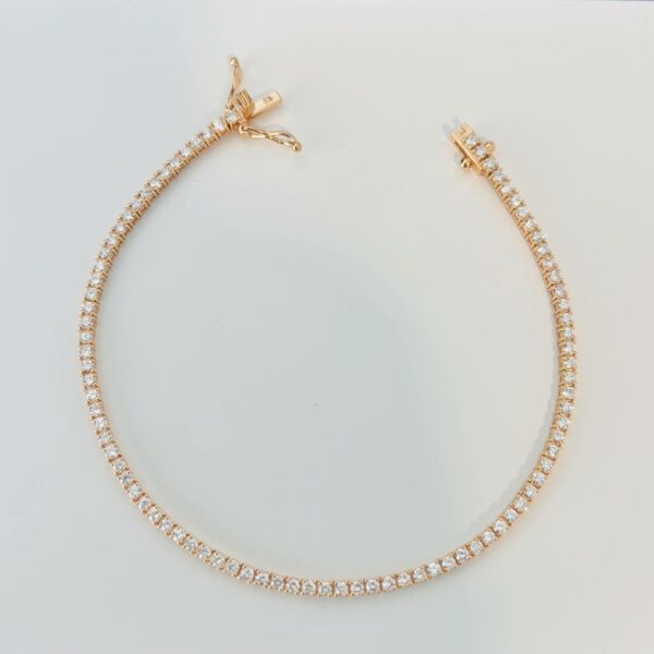 Bracelet Diamants Tennis Or Rose