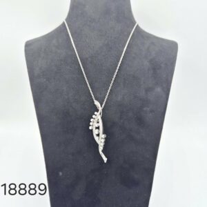 Collier Pendentif Or Blanc et diamants
