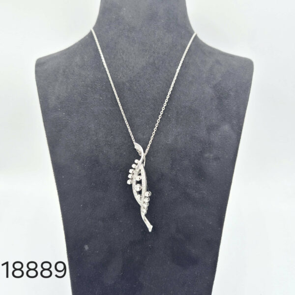 Collier Pendentif Or Blanc et diamants