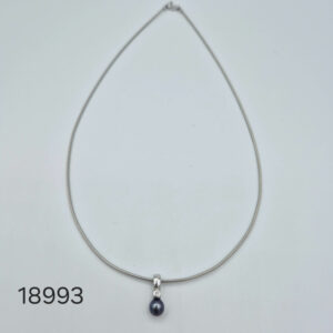 Collier Torque or Blanc 18K Perle Brillant