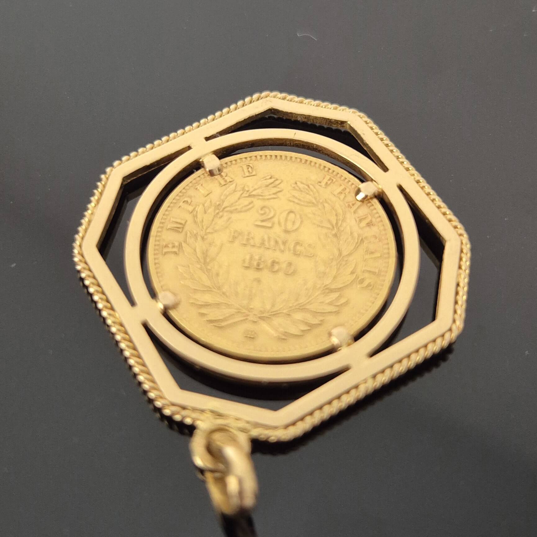 18999 Pendentif Porte Pièce 20 Frs Napoléon Or Jaune 18K 4-min Pendentif Porte Pièce 20 Frs Napoléon