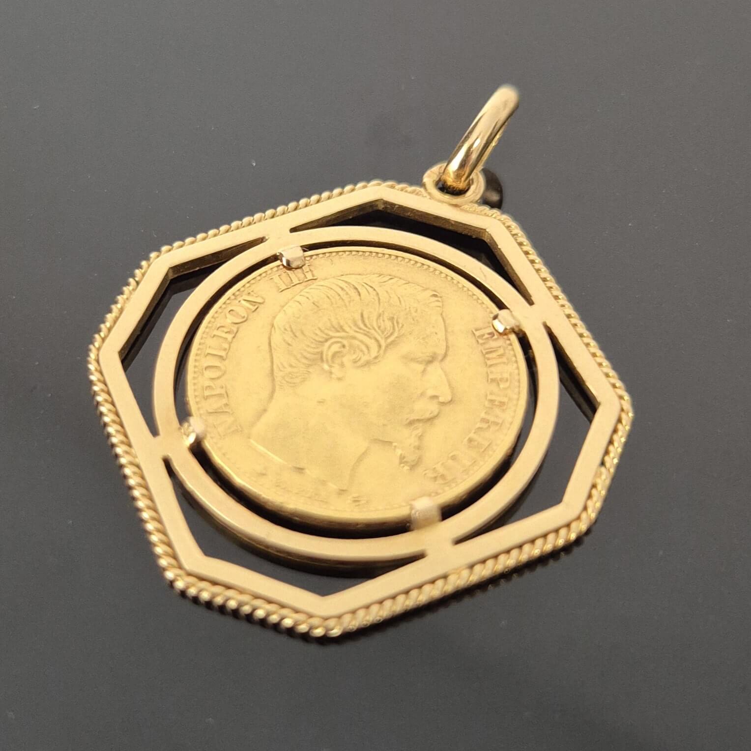 18999 Pendentif Porte Pièce 20 Frs Napoléon Or Jaune-min Pendentif Porte Pièce 20 Frs Napoléon Or Jaune
