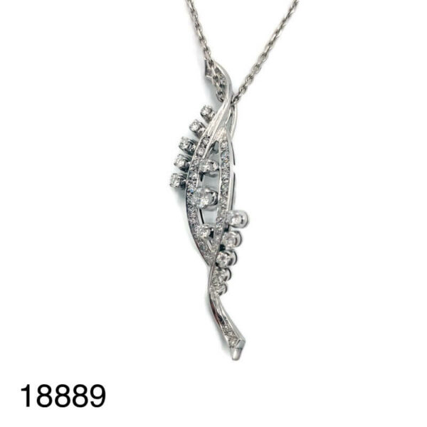 Pendentif Diamants Or Blanc