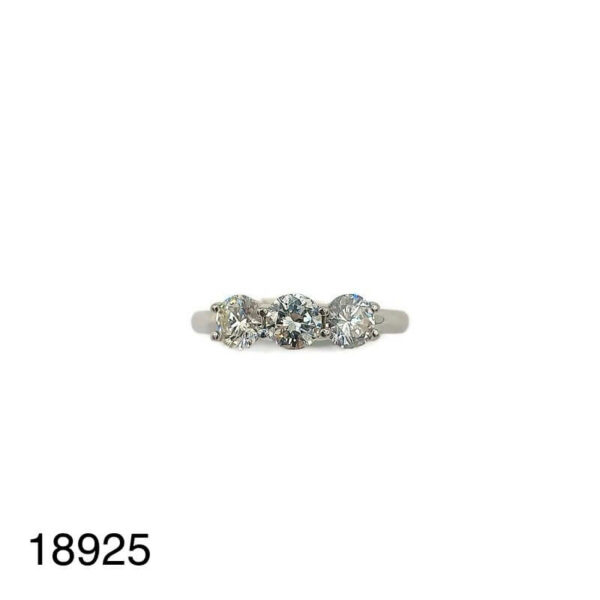 Bague Trilogie Diamants Or Blanc