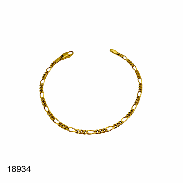 Bracelet Maille Figaro Or Jaune 18K