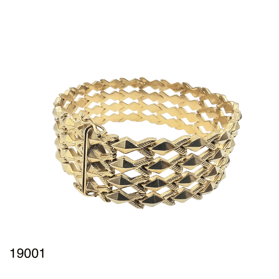 19001 Bracelet Manchette Or Jaune 18K