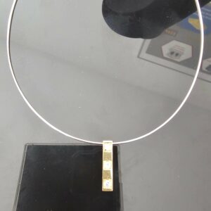 Collier Torque souple or Blanc Or Jaune 18K Diamants