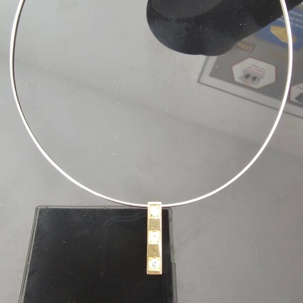 Collier Torque souple or Blanc Or Jaune 18K Diamants