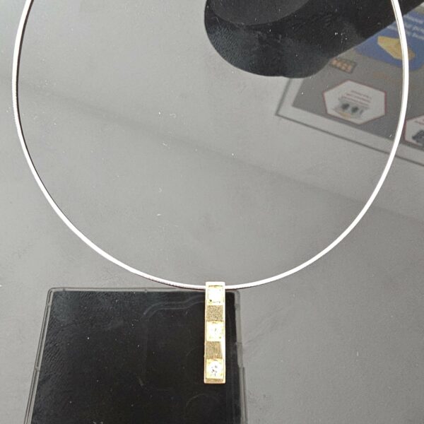 Collier Torque Or Blanc Or Jaune Diamants 18K