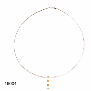 Collier Torque Souple Or Blanc Or Jaune 18K Diamants