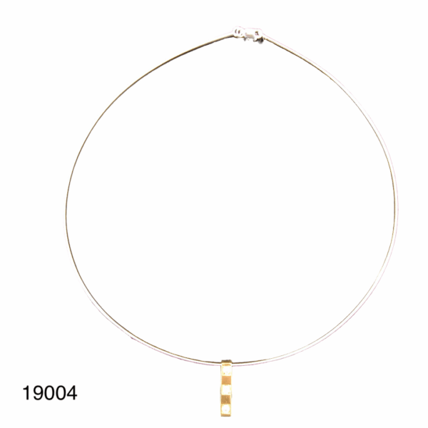 Collier Torque Souple Or Blanc Or Jaune 18K Diamants