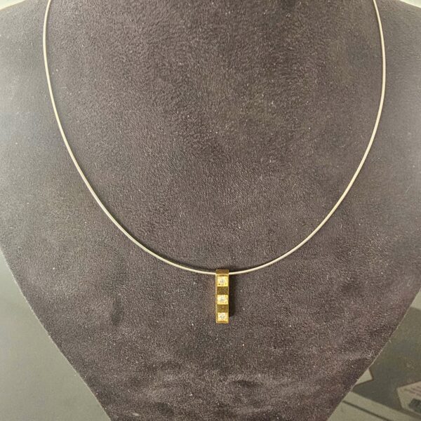 Collier Torque Or Blanc Or Jaune 18K Diamants