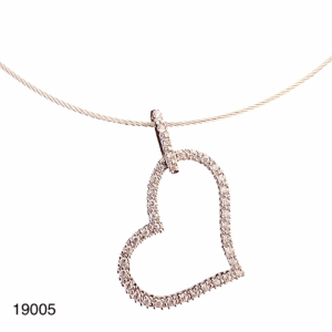 Collier Pendentif Torque Or Blanc Pendentif Diamants