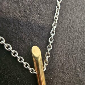 Collier Or Blanc Or Jaune Diamant maille forçat