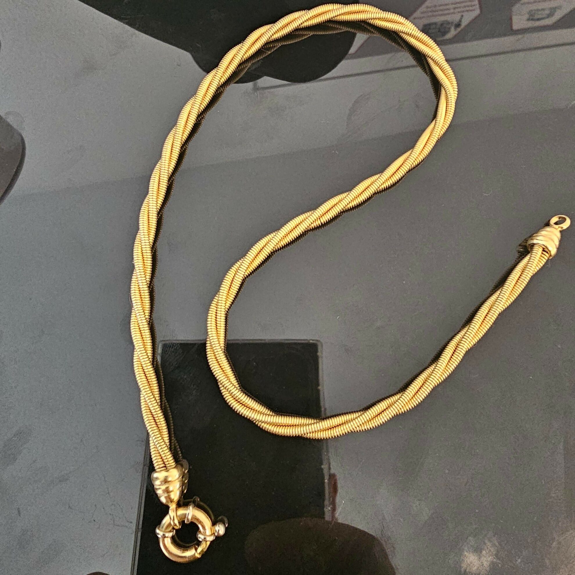 19010 Collier Maille Tressé Or Jaune 18K 2 Collier Maille Tressé Or Jaune 18K