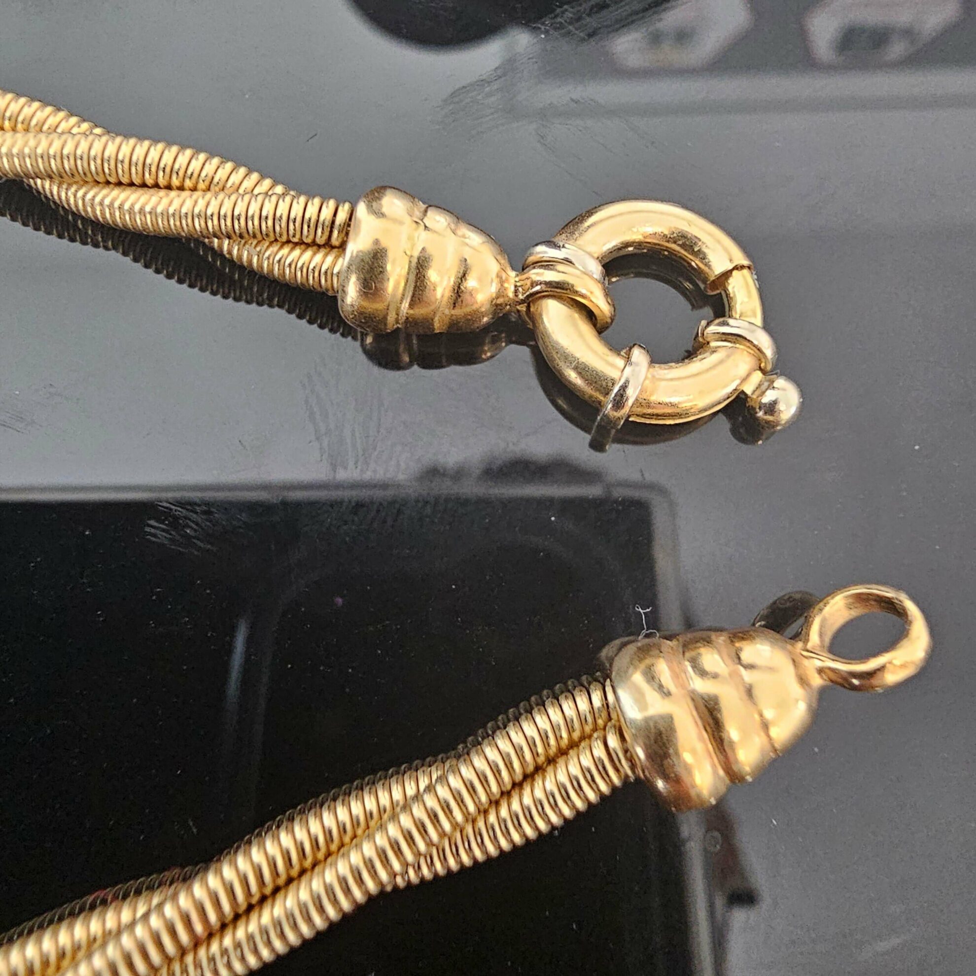 19010 Collier Maille Tressé Or Jaune 18K 4 Collier Maille Tressé Or Jaune 18K