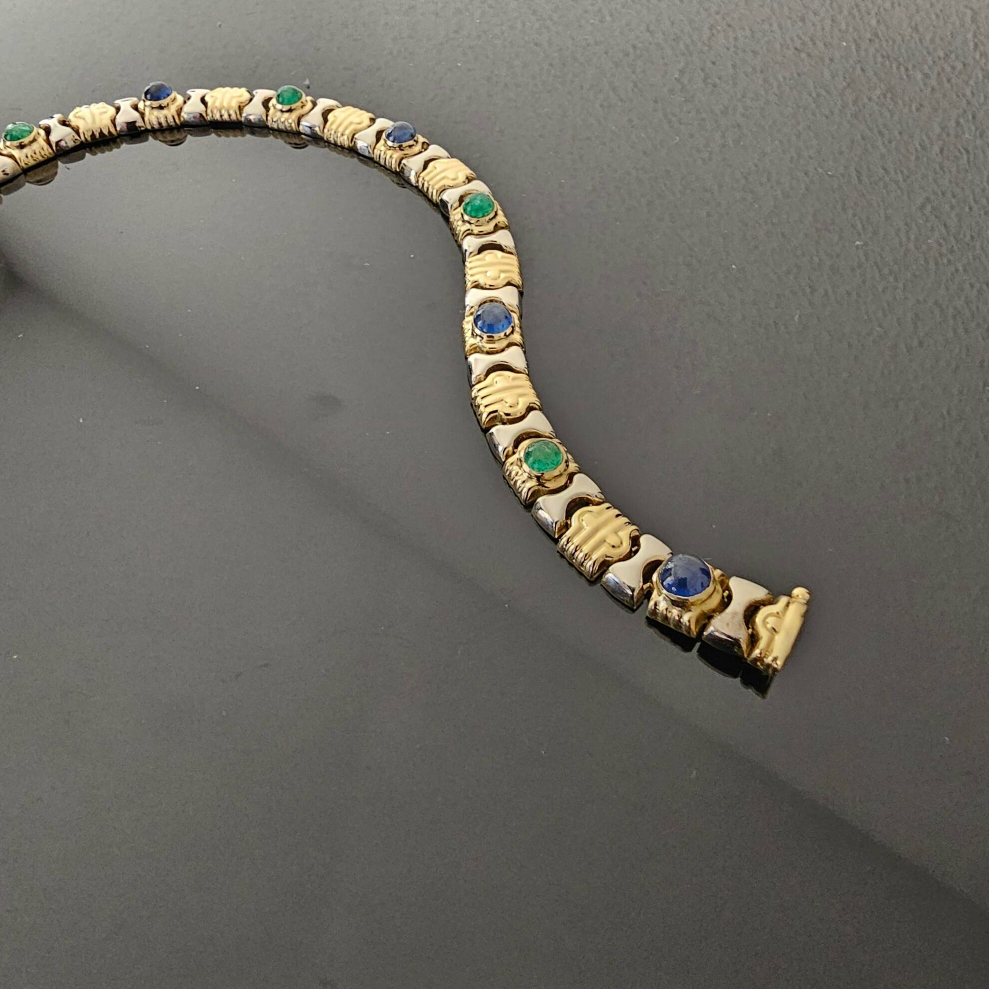 19017 Bracelet Or Jaune Emeraude Tanzanite 4 Bracelet Or Jaune Emeraude Tanzanite