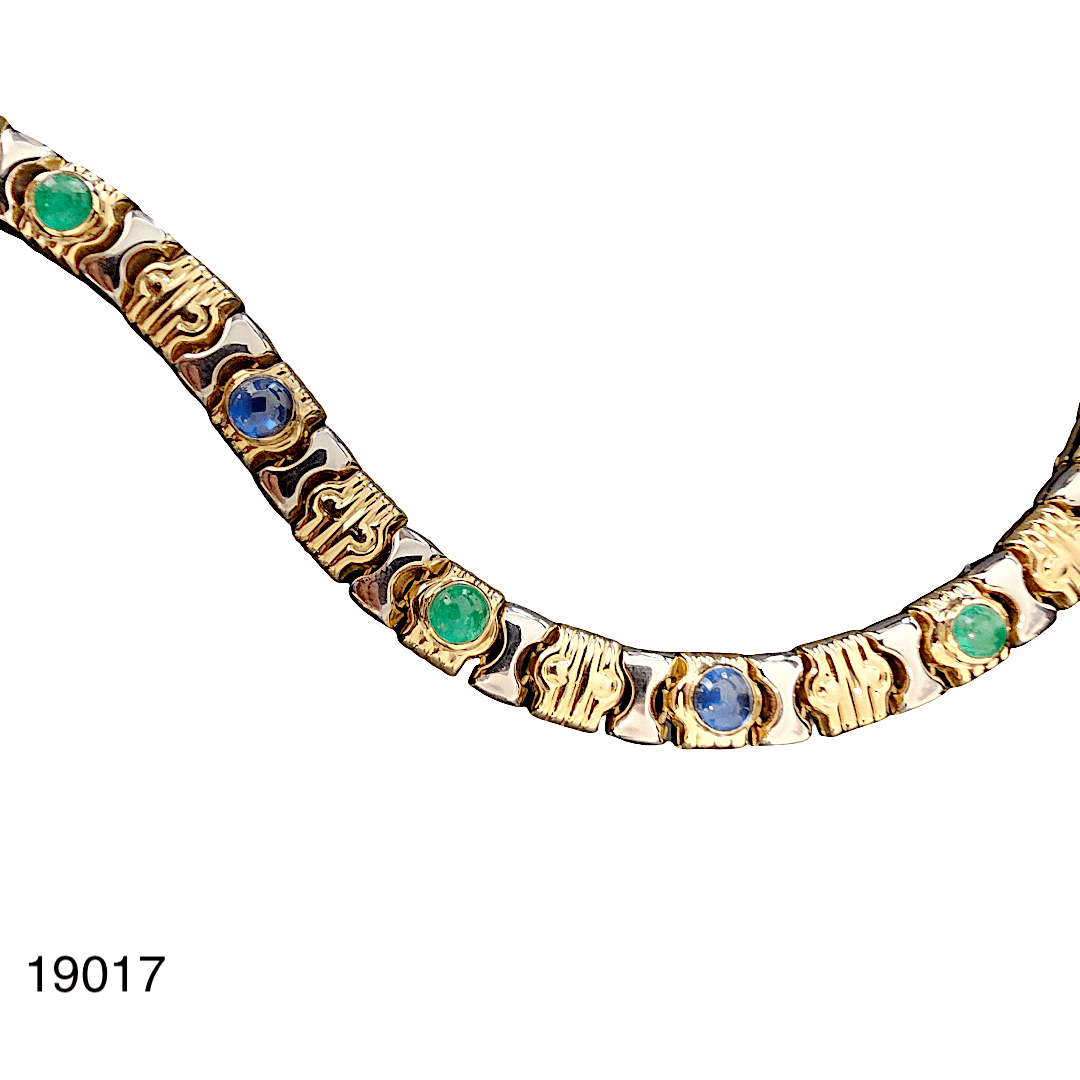 19017 Bracelet Or Jaune Emeraude Tanzanite 4 Bracelet Or Jaune Tanzanite Emeraude 18K