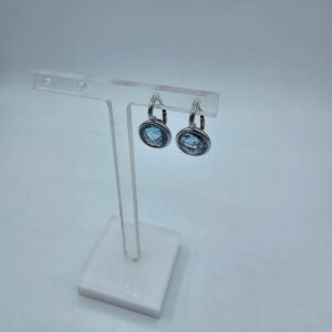 Boucles D'Oreilles Aigue Marine Or Blanc