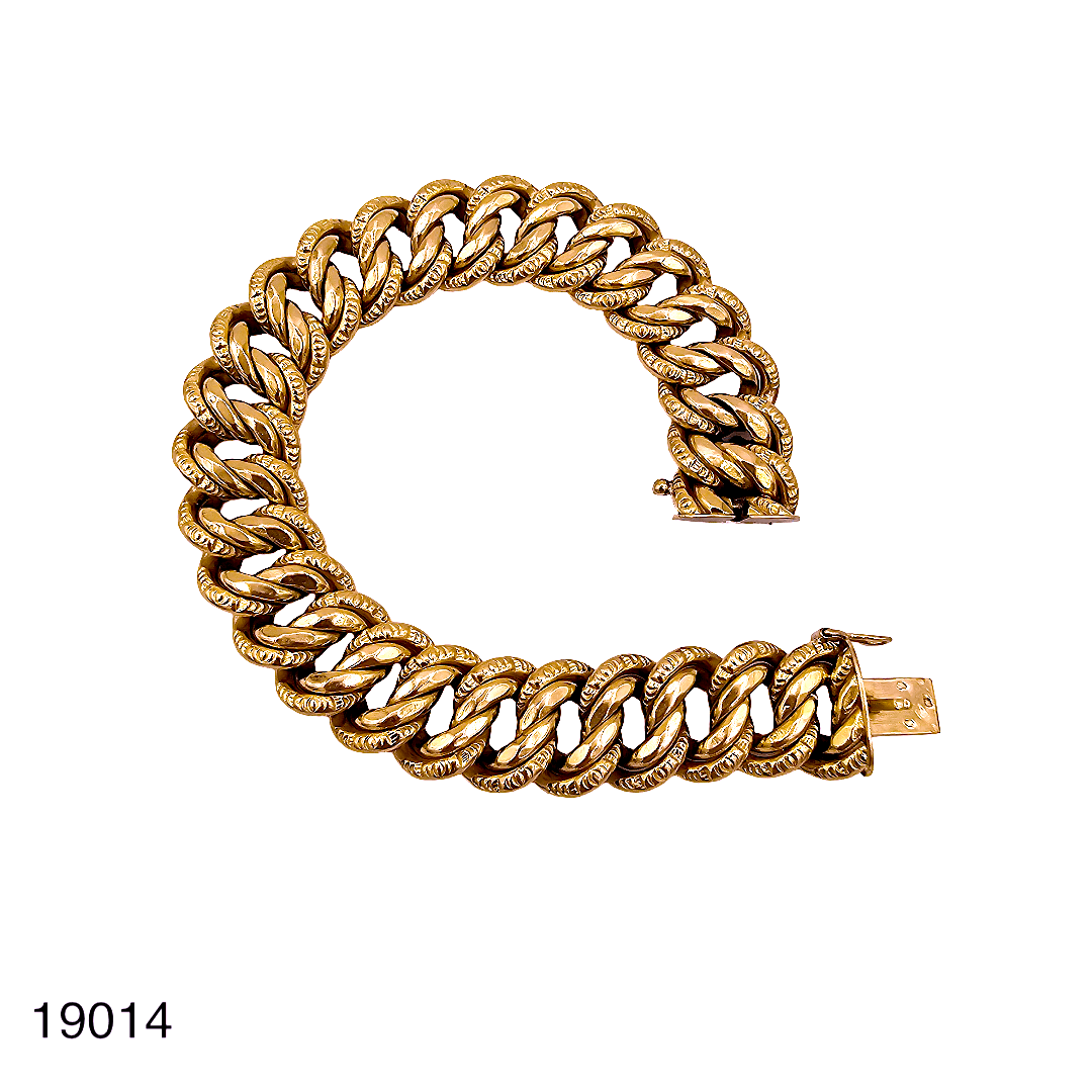 19014 Bracelet Maille Américaine Or Jaune 18K Bracelet Maille Américaine Or Jaune