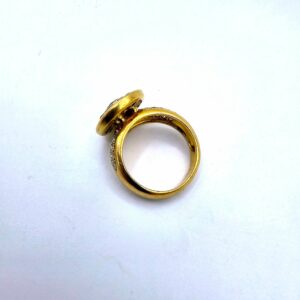 Bague Entourage Diamants Rubis Or Jaune