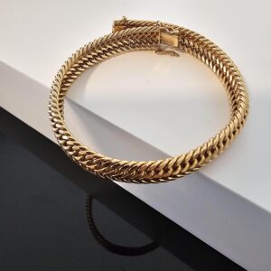 Bracelet Maille Chevron Or Jaune