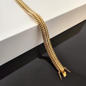 Bracelet Maille Chevron Or Jaune